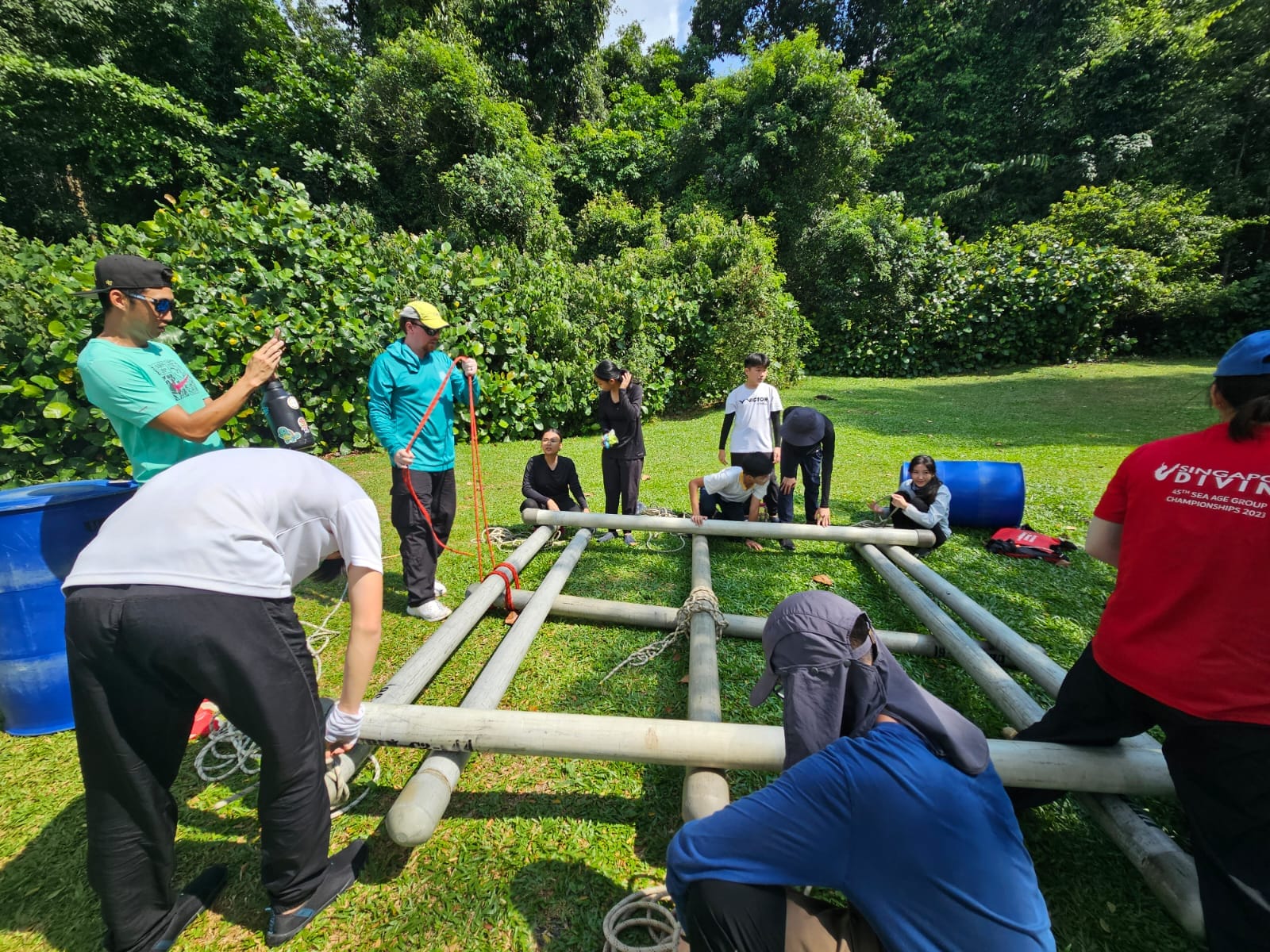 students build a raft