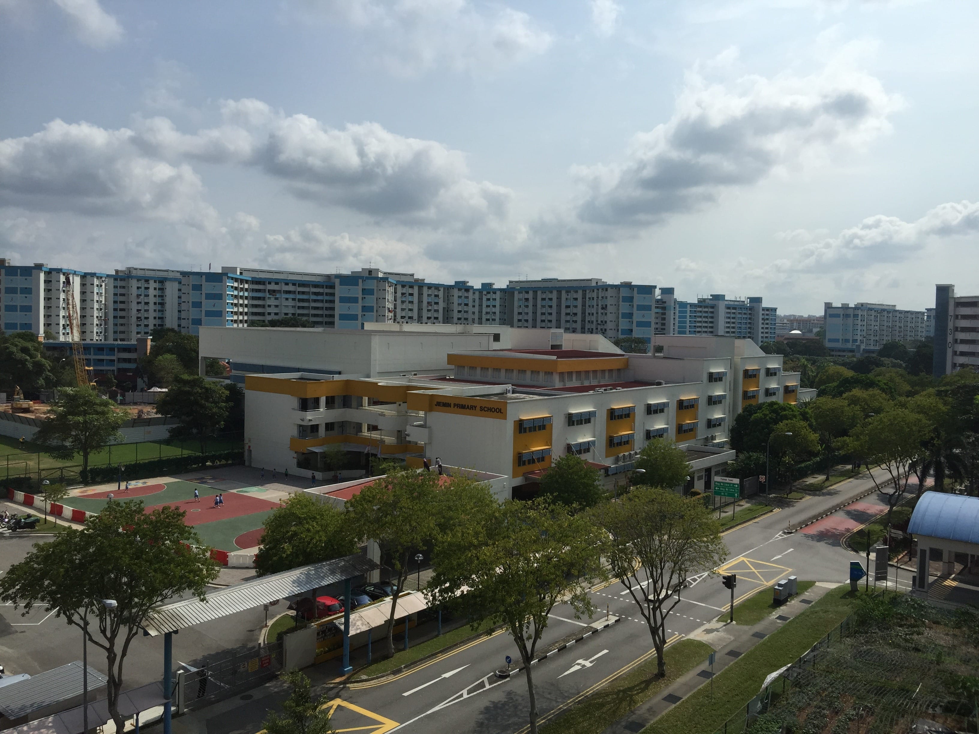 Aerial view of Jiemin Primary School in 2012