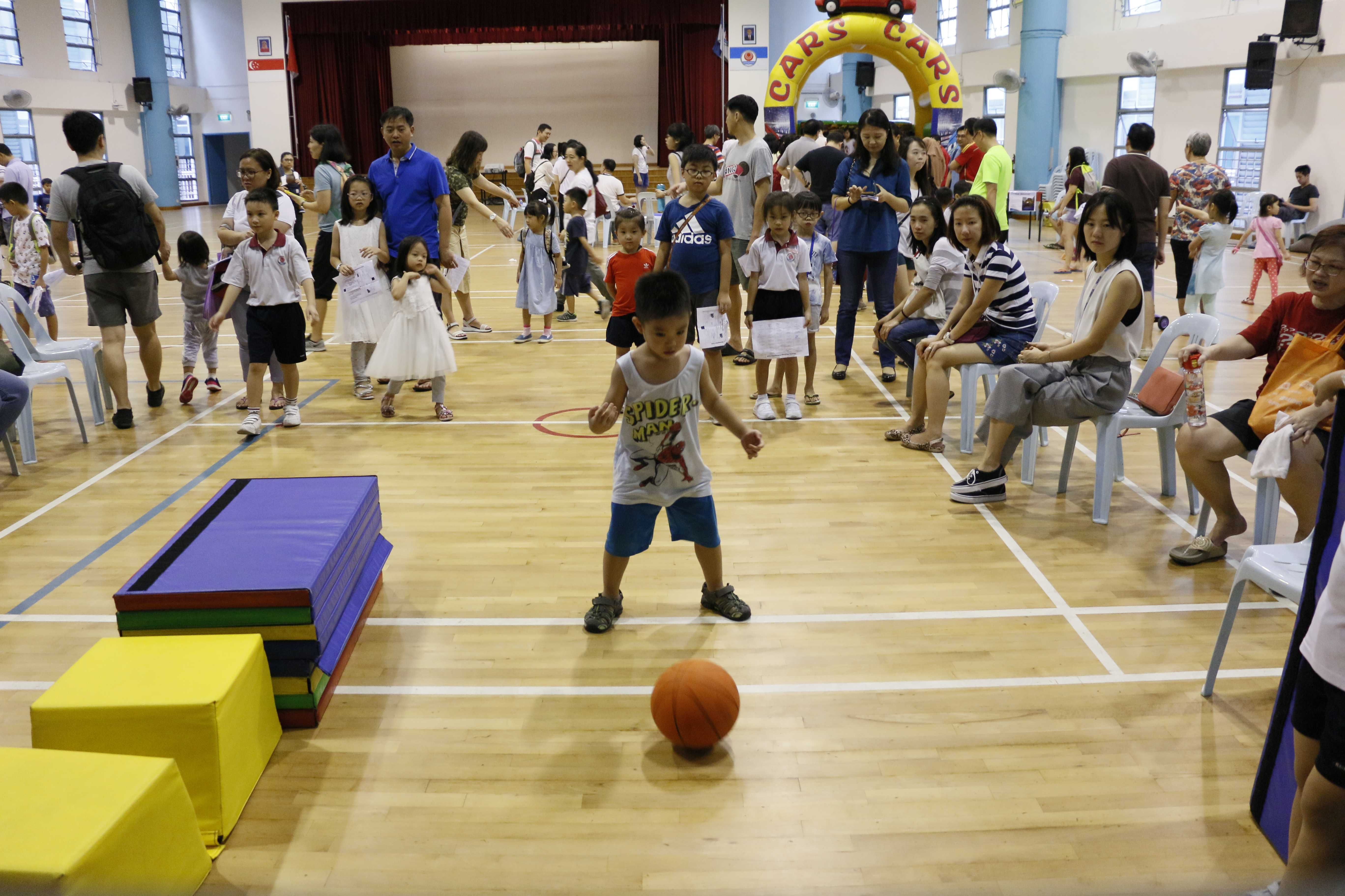 child playing with the ball