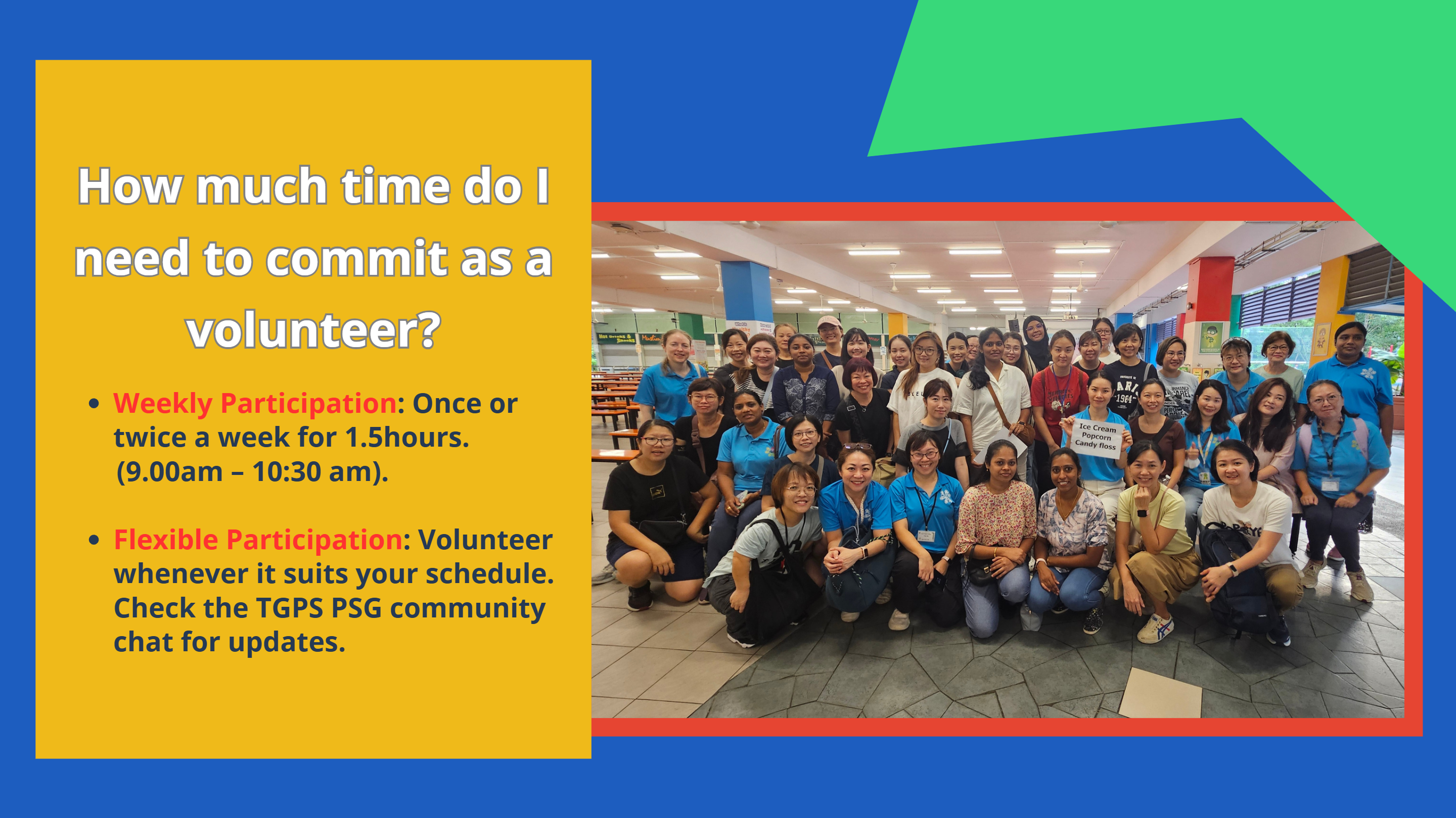 Image that tell you how much time you need to commit as a volunteer