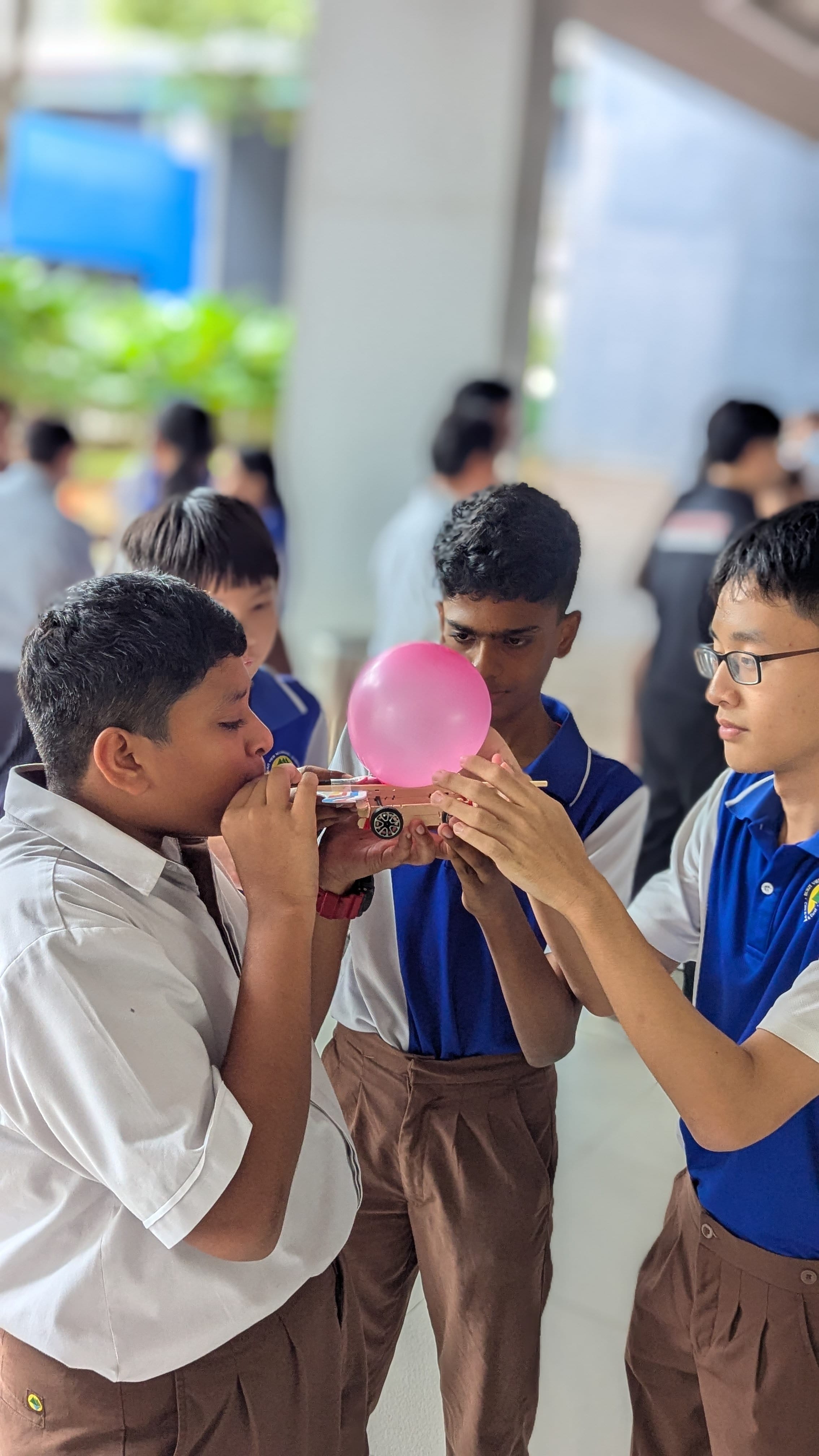 Students participating in an aerospace learning activity during an experiential learning journey.
